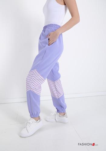 Pantalone sportivo  con tasche Fantasia pied de poule - ph 3