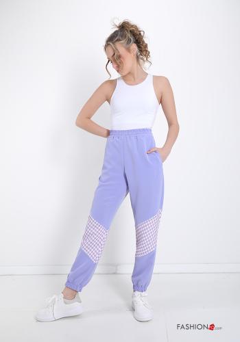 Pantalone sportivo  con tasche Fantasia pied de poule - ph 5