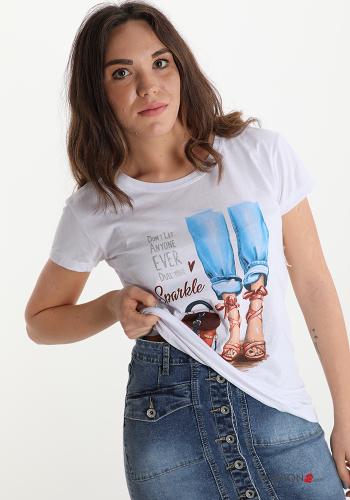 T-shirt de Algodón Estampado impreso - ph 1