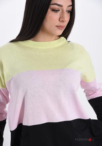 Strickpullover aus Baumwolle Gestreiftes Muster - ph 4