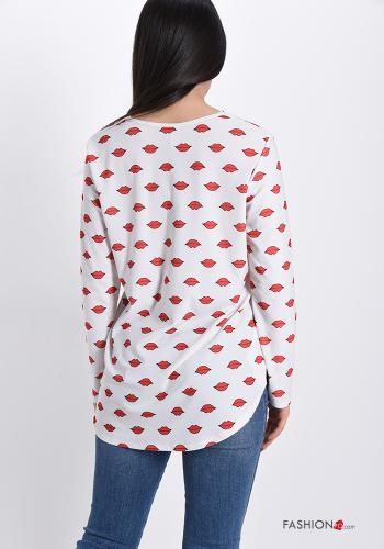 Blusa  scollo a V Fantasia stampata - ph 2