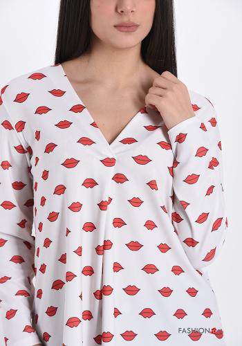 Blusa  scollo a V Fantasia stampata - ph 4