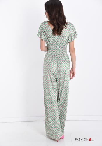 Jumpsuit  con balze scollo a V Fantasia astratta - ph 2