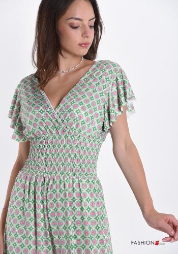 Jumpsuit  con balze scollo a V Fantasia astratta - ph 4