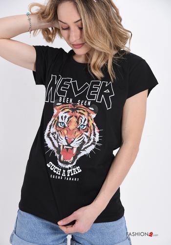 T-shirt aus Baumwolle Bedrucktes Muster - ph 1