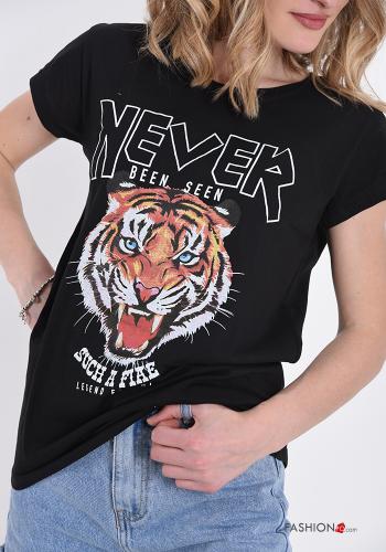 T-shirt aus Baumwolle Bedrucktes Muster - ph 4