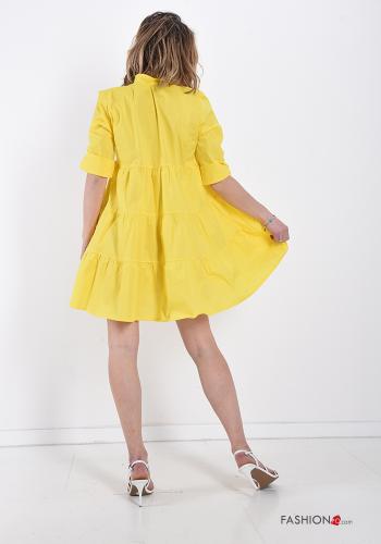 Robe en Coton  à volants encolure en V - ph 2