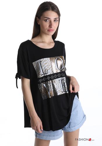 Blouse  avec noeud Tissu imprimé - ph 1