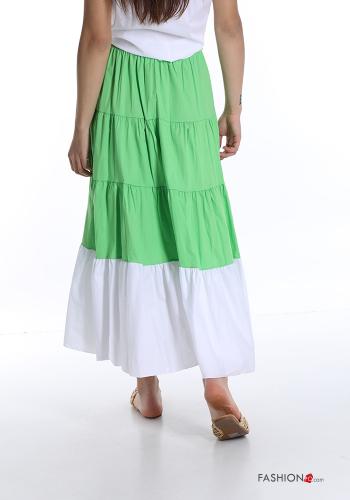 Gonna in Cotone  con nastro con balze longuette Fantasia colorata - ph 2