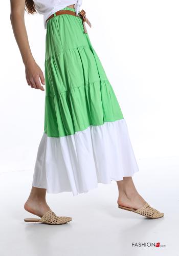 Gonna in Cotone  con nastro con balze longuette Fantasia colorata - ph 3