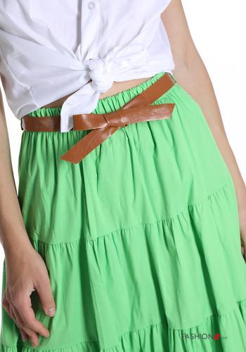 Gonna in Cotone  con nastro con balze longuette Fantasia colorata - ph 4