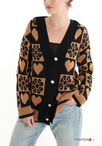 Cardigan Fantasia geometrica con bottoni - ph 1