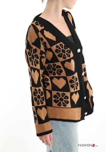 Cardigan Fantasia geometrica con bottoni - ph 3