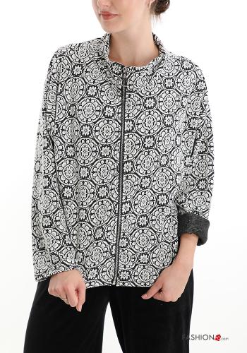 Floral print Sweatshirt with zip - ph 1