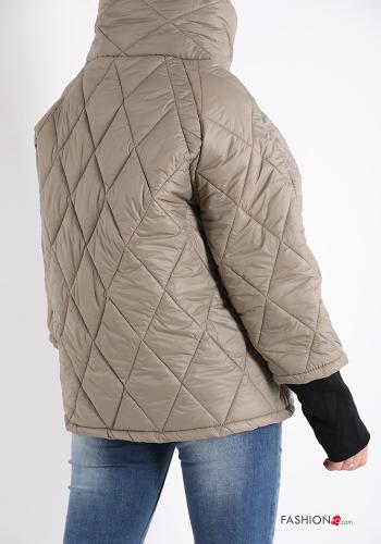 Rollkragen- Daunenjacke mit Taschen mit Reißverschluss - ph 2