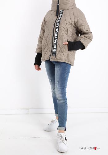 Rollkragen- Daunenjacke mit Taschen mit Reißverschluss - ph 5