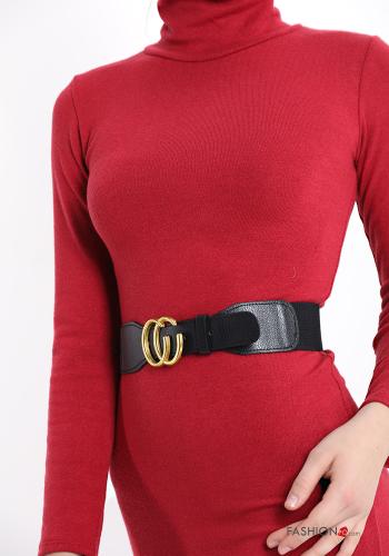 Rollkragen- Kleid mit Gürtel - ph 3