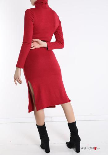 Rollkragen- Kleid mit Gürtel - ph 4