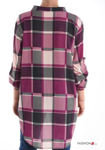 Blusa Fantasia quadrettata vichy con bottoni scollo a V - ph 2