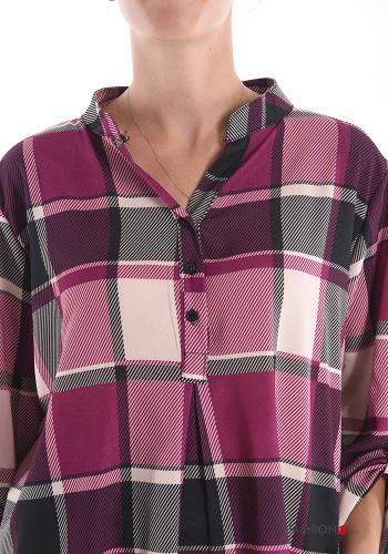 Blusa Fantasia quadrettata vichy con bottoni scollo a V - ph 4