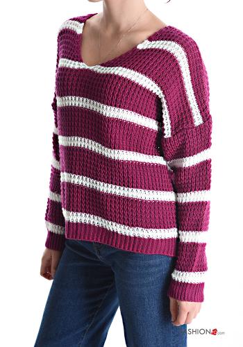 Striped Sweater with v-neck - ph 3