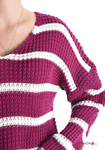 Striped Sweater with v-neck - ph 4