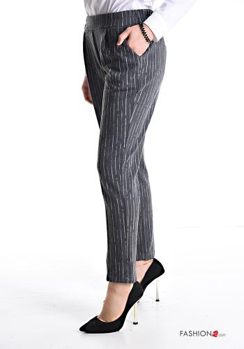 Pantalon Imprimé à rayures avec poches avec élastique - ph 3