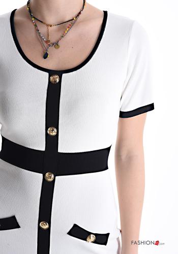 short sleeve knee-length Dress with buttons - ph 4