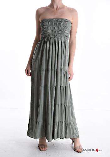 Robe sans manches longue à volants avec élastique - ph 1