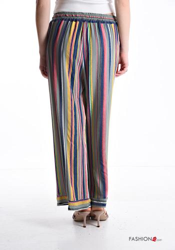 Pantalone wide leg Fantasia righe con elastico - ph 2