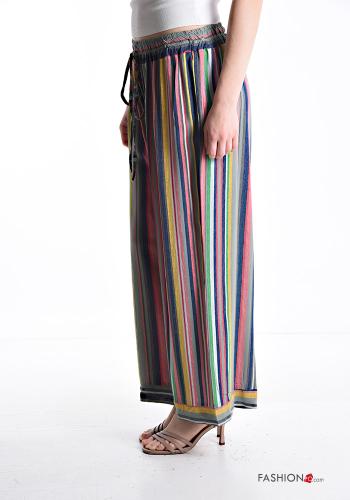 Pantalone wide leg Fantasia righe con elastico - ph 3