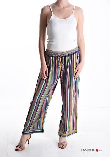 Pantalone wide leg Fantasia righe con elastico - ph 5