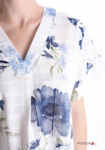 Blusa in Cotone maniche corte scollo a V - ph 4