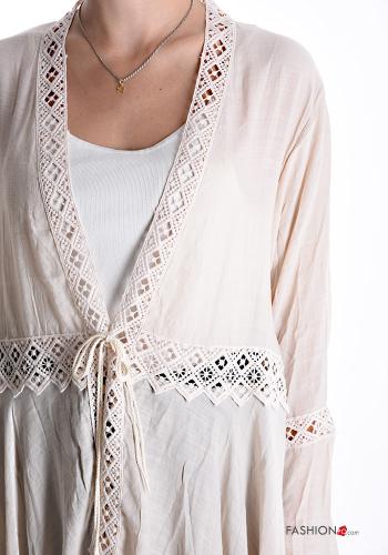 Blouson léger manches extra-longues asymétrique manches à volant à broderie - ph 4