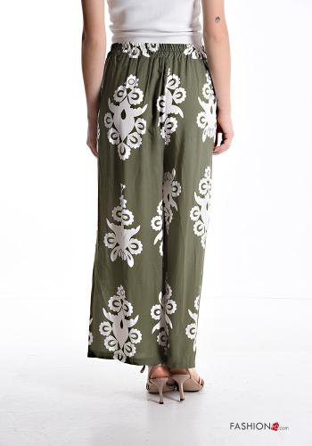 Pantalone wide leg Fantasia stampata con elastico - ph 2