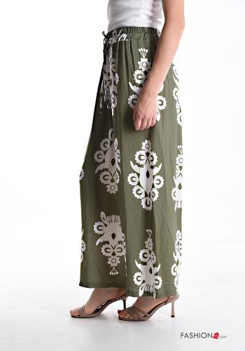 Pantalone wide leg Fantasia stampata con elastico - ph 3