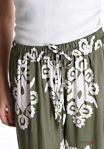 Pantalone wide leg Fantasia stampata con elastico - ph 4