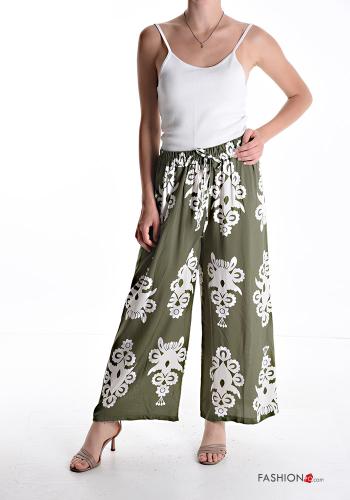 Pantalone wide leg Fantasia stampata con elastico - ph 5