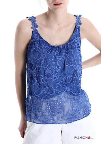 Embroidered Cotton Tank-Top with bow - ph 1