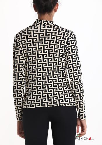Geometrisches Muster Langarmshirt - ph 2