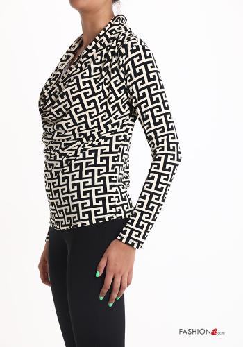 Geometrisches Muster Langarmshirt - ph 3