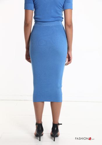Ribbed midi mermaid Skirt with elastic - ph 2