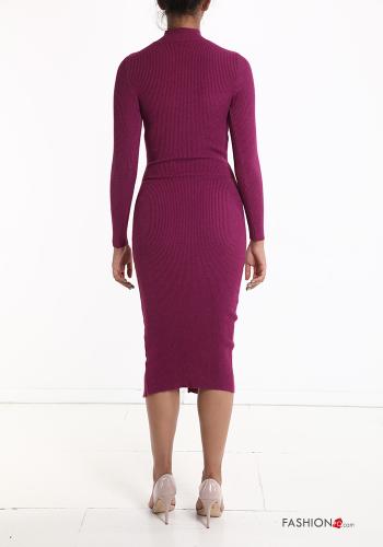 long sleeve Dress Rollneck with split with buttons - ph 2