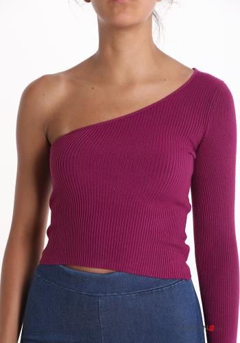 Top em jersey canelado decote assimétrico - ph 4