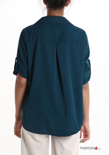 Blusa con cuello en v con collar manga tres cuartos - ph 2