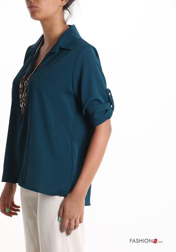 Blusa con cuello en v con collar manga tres cuartos - ph 3