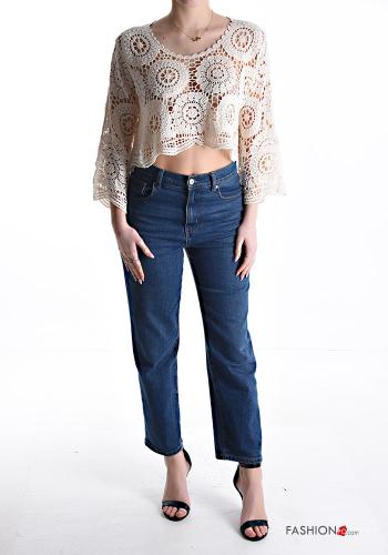 Top in Cotone pizzo maniche a tre quarti - ph 5