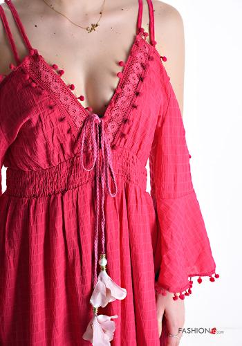 verstellbarer Kleid mit Volants tiefer ausschnitt - ph 4