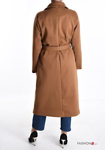 Abrigo doble botonadura con bolsillos con cinturón con forro - ph 2