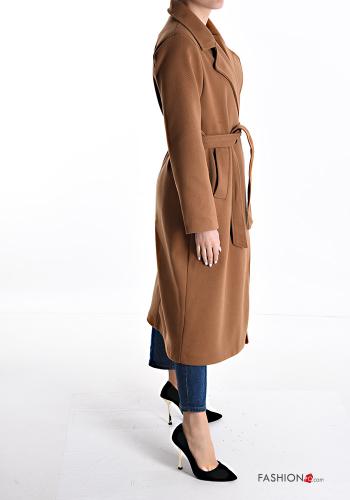 Abrigo doble botonadura con bolsillos con cinturón con forro - ph 3